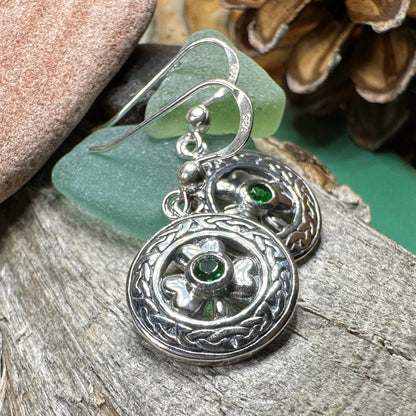 Emerald Shamrock Earrings