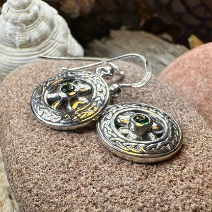 Emerald Shamrock Earrings