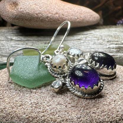 Lora Amethyst Pearl Earrings