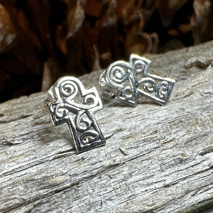 Iona Celtic Cross Post Earrings