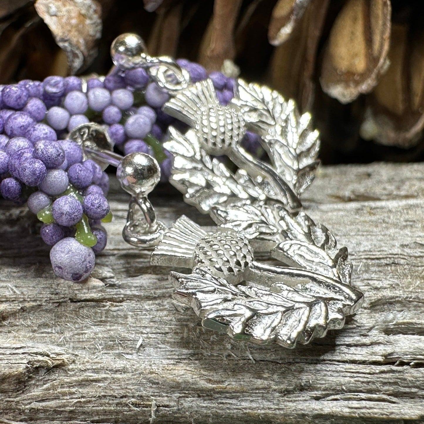 Realistic Thistle Earrings