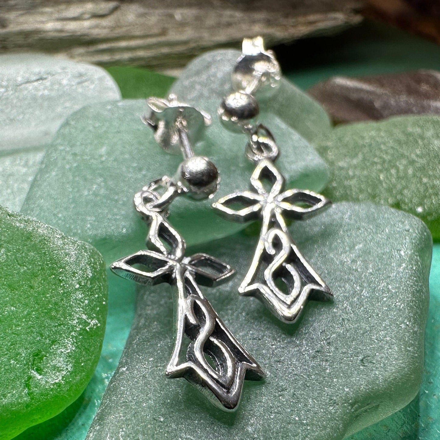 Sweet Celtic Cross Post Earrings