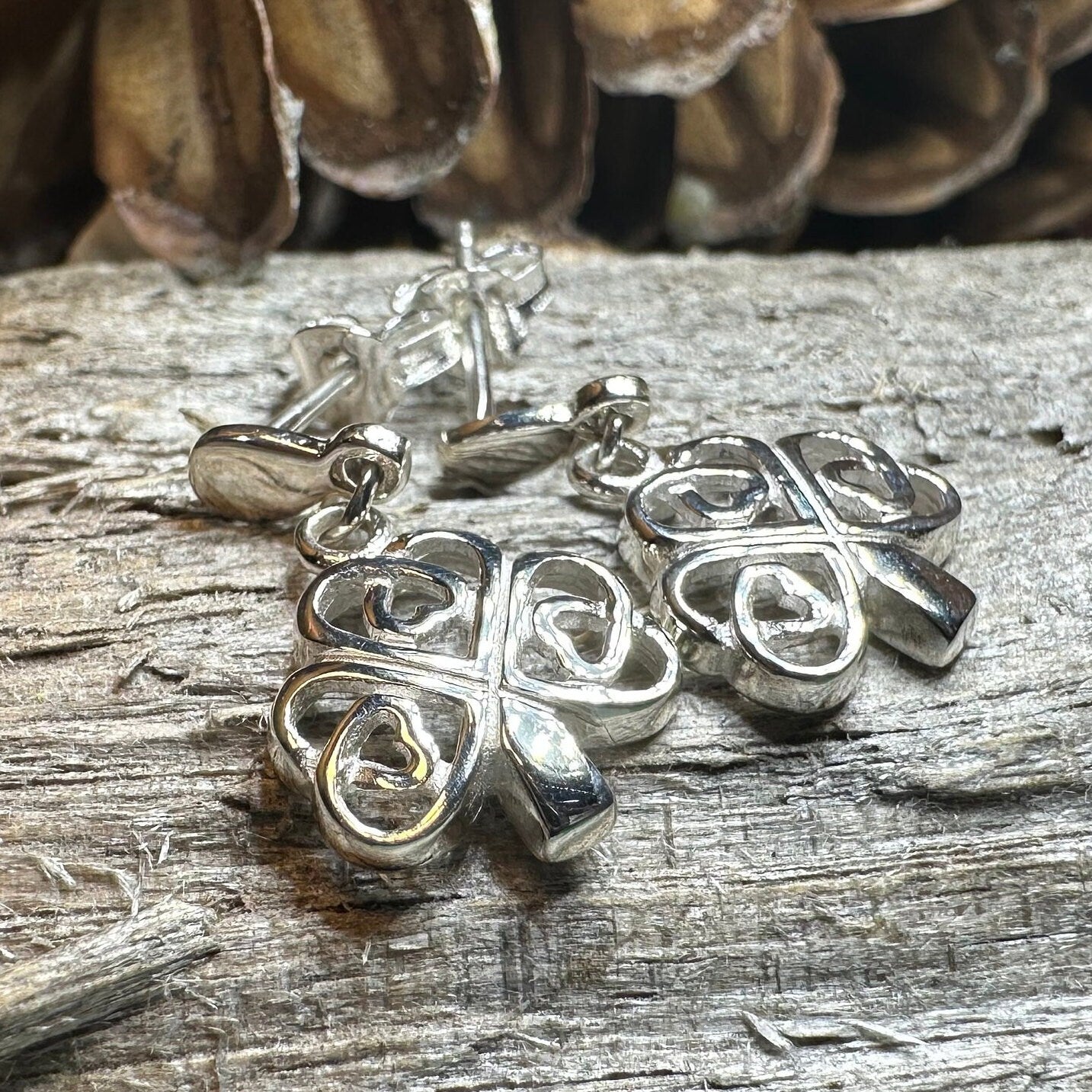 Limerick Celtic Shamrock Post Earrings