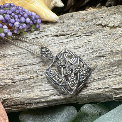 Leonora Thistle Marcasite Necklace