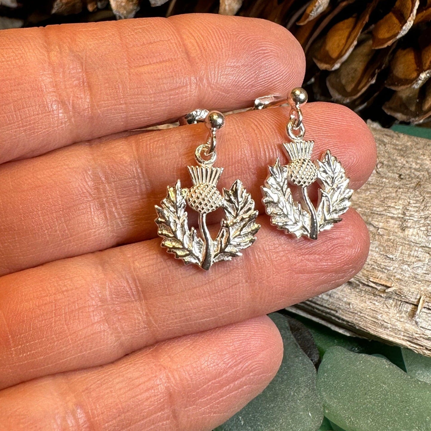 Realistic Thistle Earrings