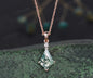 Kite natural moss agate necklace solid 14k 18k white gold vintage unique Personalized pendant for women her anniversary bridal gift mother