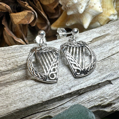 Liffey Harp Post Earrings