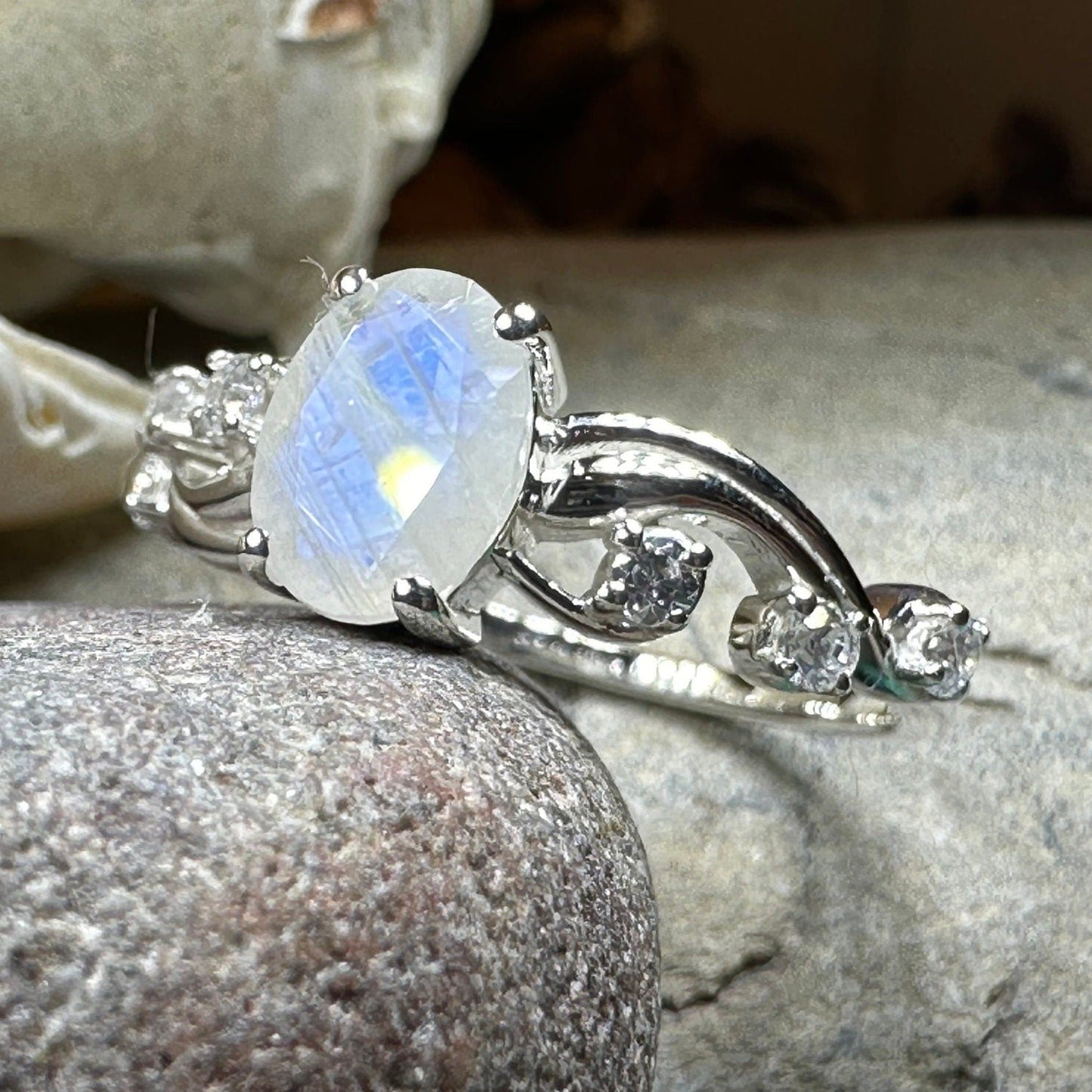 Winter Dawn Moonstone Ring