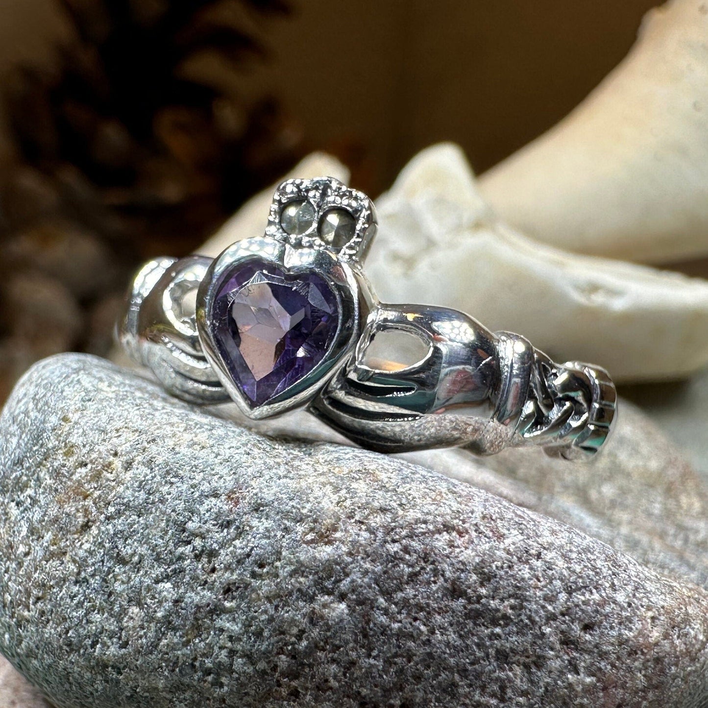 Eriu Marcasite Claddagh Ring