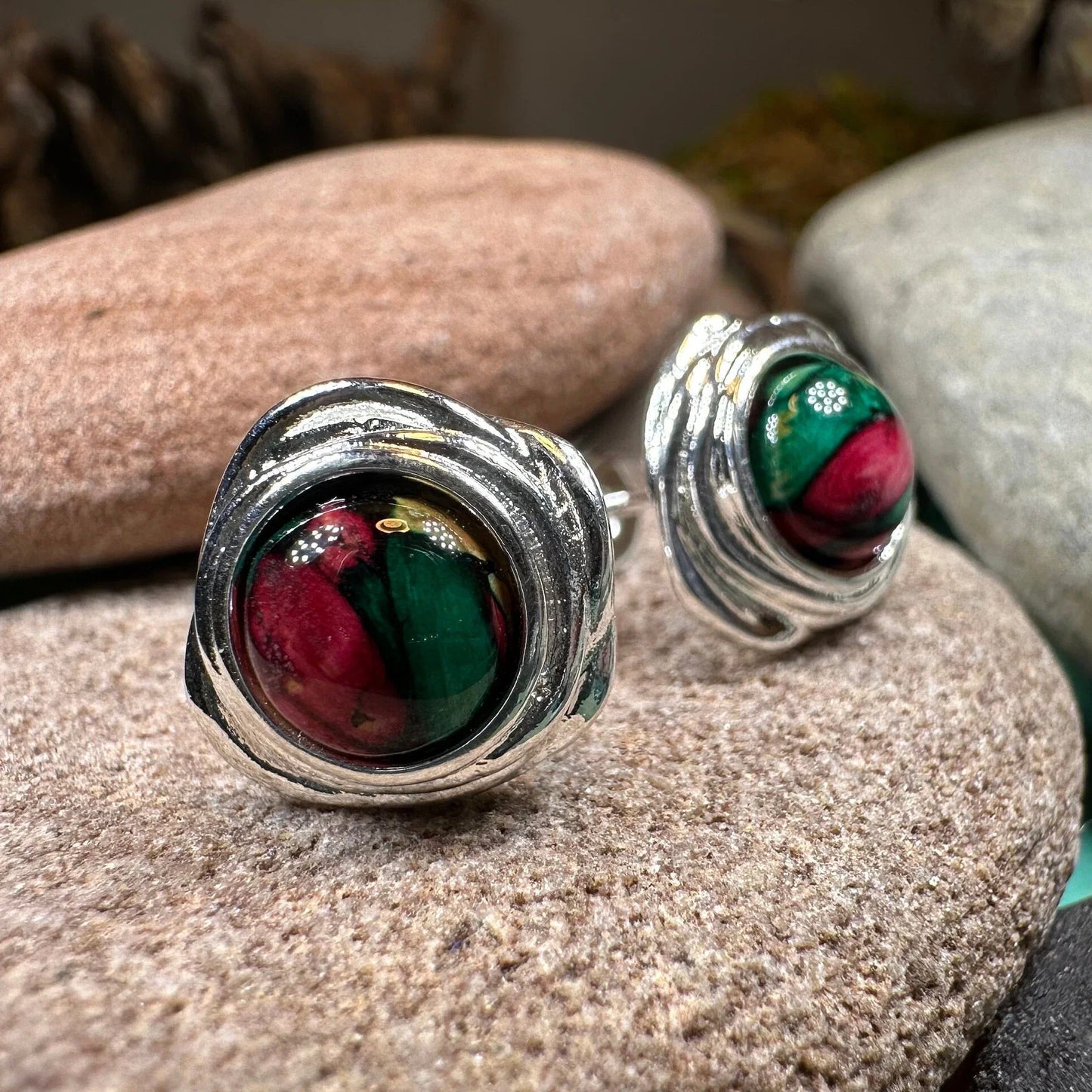 Celtic Heathergems Post Earrings