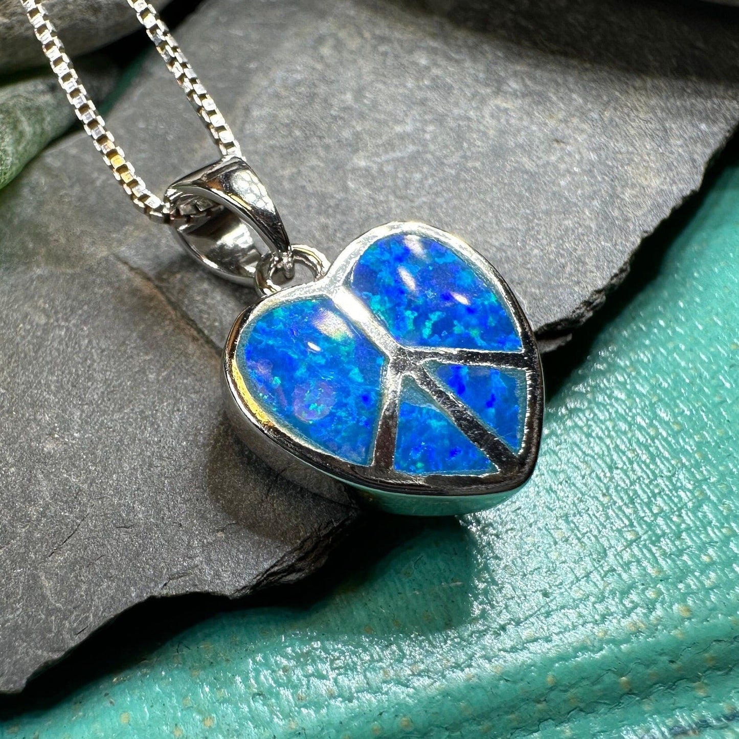 Peace Sign Opal Necklace