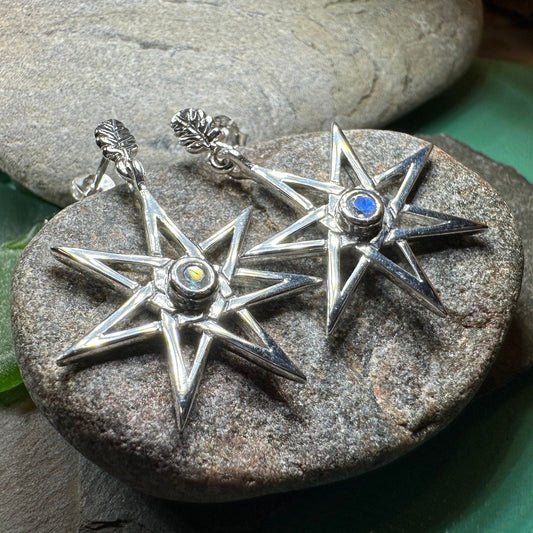 Elven Star Moonstone Earrings