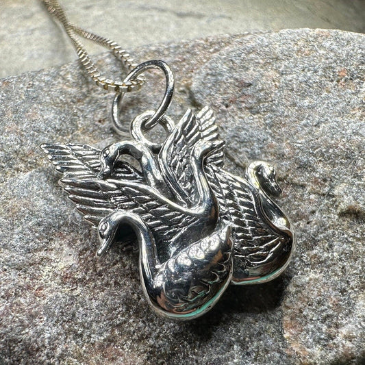 Irish Children of Lir Swan Necklace