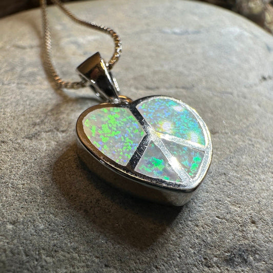 Peace Sign Opal Necklace