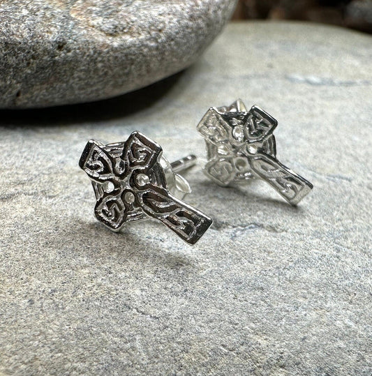 Celtic Cross Stud Earrings