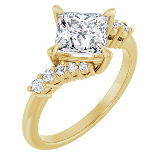 14K Yellow 6.5x6.5 mm Square Engagement Ring