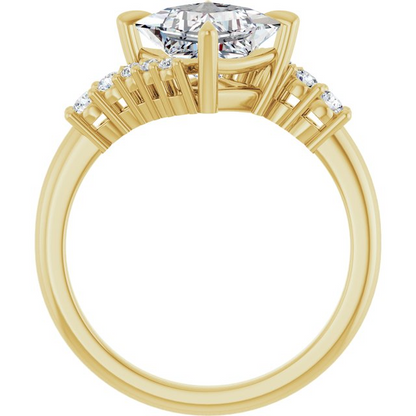 14K Yellow 6.5x6.5 mm Square Engagement Ring