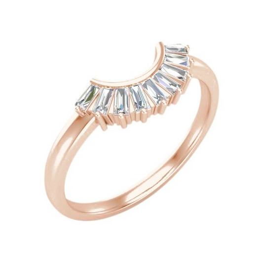 14K Rose 1/4 CTW Natural Diamond Contour Band