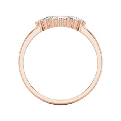 14K Rose 1/4 CTW Natural Diamond Contour Band