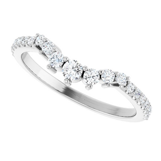 14K White 1/3 CTW Natural Diamond Contour Band