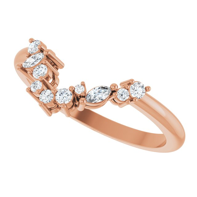 14K Rose 1/6 CTW Natural Diamond Matching Band