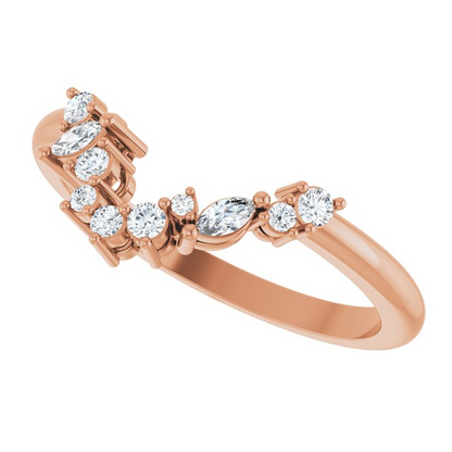 14K Rose 1/6 CTW Natural Diamond Matching Band