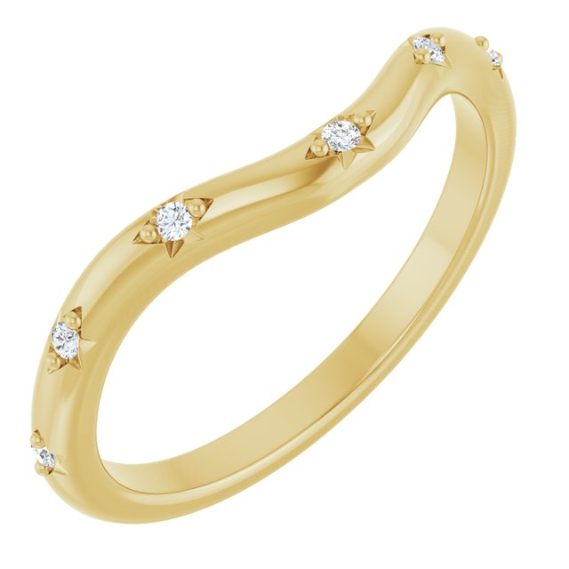 14K Yellow .05 CTW Natural Diamond Contour Band