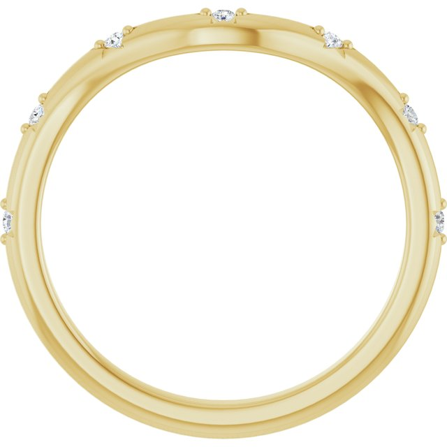 14K Yellow .05 CTW Natural Diamond Contour Band