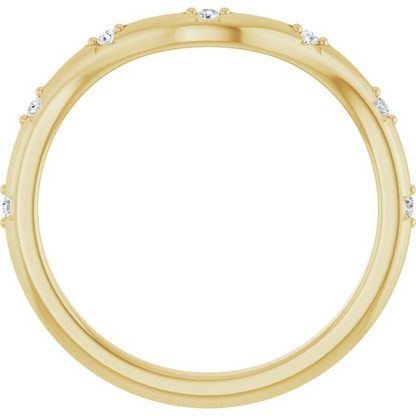 14K Yellow .05 CTW Natural Diamond Contour Band