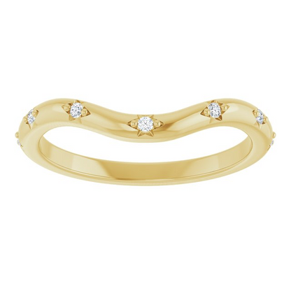 14K Yellow .05 CTW Natural Diamond Contour Band