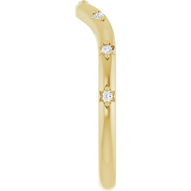 14K Yellow .05 CTW Natural Diamond Contour Band