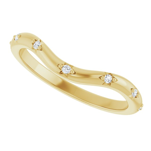 14K Yellow .05 CTW Natural Diamond Contour Band
