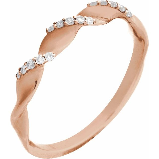 14K Rose .08 CTW Natural Diamond Anniversary Band