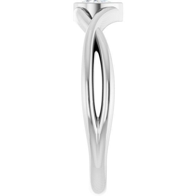 Sterling Silver 1/6 CT Natural Diamond Solitaire Ring
