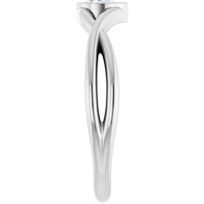 Sterling Silver 1/6 CT Natural Diamond Solitaire Ring