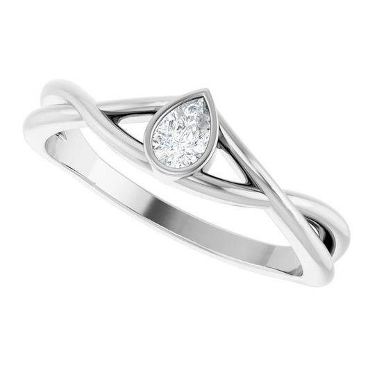 Sterling Silver 1/6 CT Natural Diamond Solitaire Ring