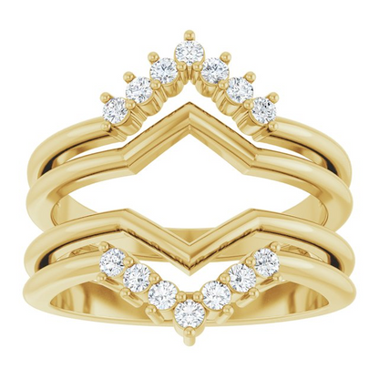 14K Yellow 1/4 CTW Natural Diamond Ring Guard