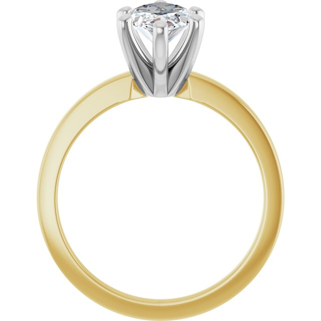 14K Yellow/White 12x6 mm Marquise Solitaire Engagement Ring