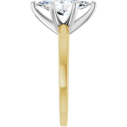 14K Yellow/White 12x6 mm Marquise Solitaire Engagement Ring
