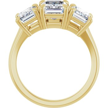 14K Yellow 8x6 mm Emerald Ring