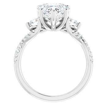 14K White 9x9 mm Heart Engagement Ring
