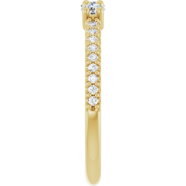 14K Yellow 3-Stone 1/8 CTW Natural Diamond Semi-Set Family Ring