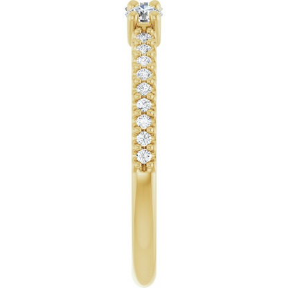 14K Yellow 3-Stone 1/8 CTW Natural Diamond Semi-Set Family Ring