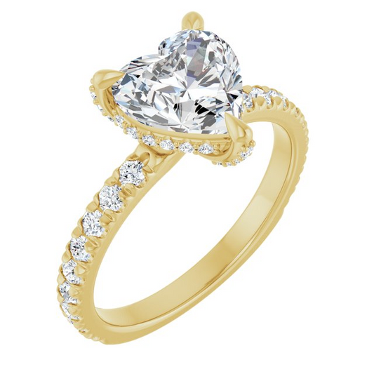 14K Yellow 8x8 mm Heart Engagement Ring