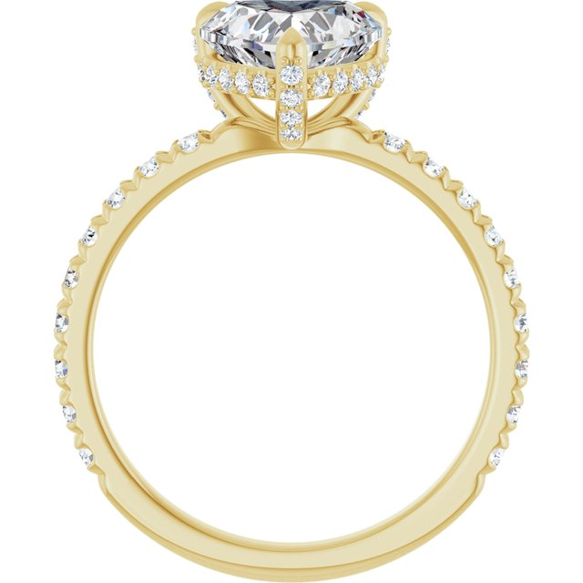 14K Yellow 8x8 mm Heart Engagement Ring