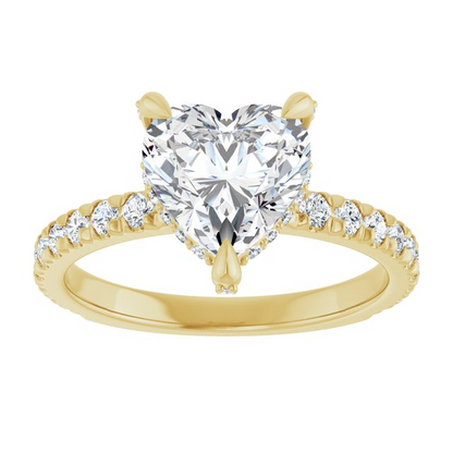 14K Yellow 8x8 mm Heart Engagement Ring