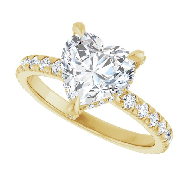 14K Yellow 8x8 mm Heart Engagement Ring
