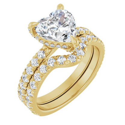 14K Yellow 8x8 mm Heart Engagement Ring