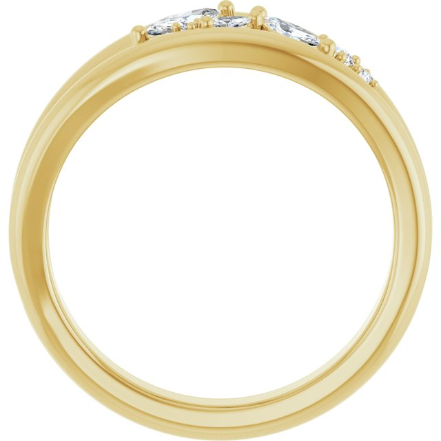14K Yellow 1/3 CTW Natural Diamond Negative Space Ring