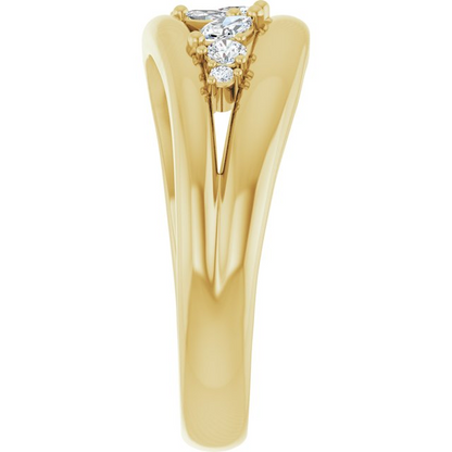 14K Yellow 1/3 CTW Natural Diamond Negative Space Ring